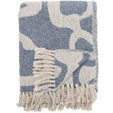 Bloomingville Modra/bež odeja iz recikliranega bombaža 130x160 cm Salobre – | Shoptok.si