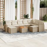  10-dijelni set vrtnih sofa s jastucima bež od poliratana | shoptok.hr