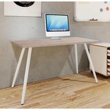 MID.YOU PISALNA MIZA kovina, leseni material bela, hrast sonoma | Shoptok.si