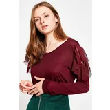 Koton Women's Claret Red T-Shirt