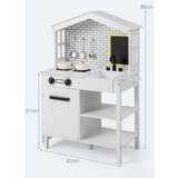  Dječja kuhinja, igračka kuhinjski set od drva, dimenzije 62 x 33 x 90 cm, bijela | shoptok.hr