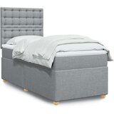 Box spring krevet s madracem svjetlosivi 90x190 cm od tkanine | shoptok.hr