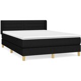  Box spring postelja z vzmetnico črna 140x200 cm blago, (20791931) | Shoptok.si