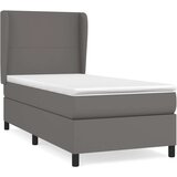 vidaXL Box spring postelja z vzmetnico siv 100x200 cm umetno usnje | Shoptok.si