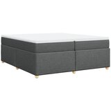  Krevet s oprugama i madracem tamnosivi 200 x 200 cm od tkanine Slike