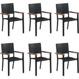  7-dijelni vrtni blagovaonski set od poliratana crni | shoptok.hr