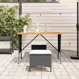  Vrtni stol s pločom od akacije crne boje 105x75x72 cm poliratan - Crna 1 | shoptok.hr