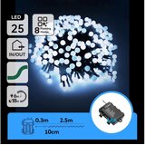 Aigostar LED spoljni božićni lanac 25xLED/8 funkcija 3xAA 2,8m IP44 hladno-bela Cene