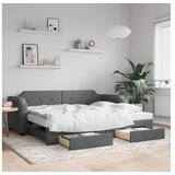 vidaXL Dnevni krevet na razvlačenje tamnosivi 100 x 200 cm od tkanine | shoptok.hr