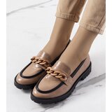 Gemre Brown loafers with decorative chain Kesira | Shoptok.si