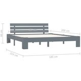  Za krevet od masivne borovine sivi 180 x 200 cm | shoptok.hr