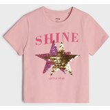 Sinsay Pamučna majica s ukrasnim šljokicama | shoptok.hr