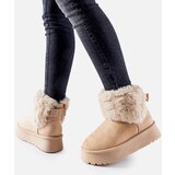 Gemre Beige snow boots adorned with fur Adelfia | Shoptok.si