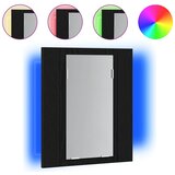 LED kupaonski ormarić s ogledalom crni hrast 40x12x45 cm inženjerski drvo | Eponuda.com