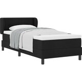vidaXL Postelja s podstavkom in vzmetnico Črna 90x200 cm Tkanina | Shoptok.si