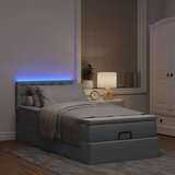  Otomanski krevet s madracem i LED svijetlosiva 80x200cm tkanina | shoptok.hr