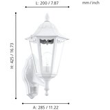 Eglo navedo spoljna zidna lampa/1, e27, senzor, bela | Eponuda.com