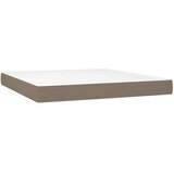 vidaXL Krevet box spring s madracem LED smeđesivi 180x200 cm tkanina | shoptok.hr
