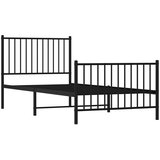  Metalni okvir kreveta uzglavlje i podnožje crni 90 x 200 cm | Eponuda.com