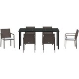  Vrtni set za objed 7 pcs Smeđa i crna PE ratan | shoptok.hr