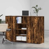 Sprejemna miza dimljeni hrast 155x50x103,5 cm inženirski les | Shoptok.si