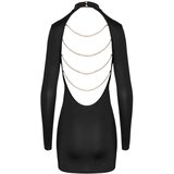 Cottelli Open Back Tight-fitting Mini Dress with Long Sleeves 2719304 Black L | Shoptok.si