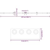 Gornja vodilica za klizna vrata 427 cm čelični crni | shoptok.hr