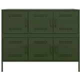 vidaXL Komoda maslinastozelena 100,5 x 39 x 79 cm hladno valjani čelik | shoptok.hr