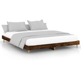 Maison Chic Posteljni okvir - Dvoposteljna postelja - Zakonska postelja brez vzmetnice hrast 200x200 cm inženirski les-J3922, (21771770) | Shoptok.si