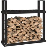  Stalak za drva za ogrjev crni 110x35x108,5 od masivne borovine | Eponuda.ba