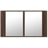  LED kupaonski ormarić s ogledalom boja hrasta 80x12x45 akrilni | shoptok.hr