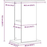 vidaXL Stalak za akvarij boja drva 36x60,5x72,5 cm konstruiranog drva | shoptok.hr