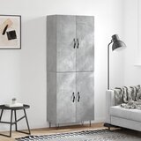 vidaXL Visoka komoda siva betona 69 5x34x180 cm od konstruiranog drva | shoptok.hr