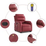  Masažni naslanjač s funkcijo vstajanja vinsko rdeče um. usnje, (20920828) | Shoptok.si