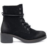 Shelvt Black lace-up boots with a low heel Cene
