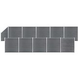 vidaXL set WPC ograda 10 kvadratnih + 1 kosa 1830 x 186 cm sivi | shoptok.hr