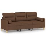  Kavč dvosed z blazinami rjav 180 cm blago, (20924392) | Shoptok.si