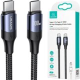 Usams KABEL U71 USB-C NA USB-C 1,2M 100W PD FAST CHARGE CZARNY/BLACK SJ524USB01 (US-SJ524), (21980412) | Shoptok.si