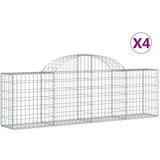  Obokana gabionska košara 4 kosi 200x30x60/80cm pocinkano železo | Shoptok.si