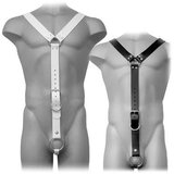 LEATHER BODY HARNESS MEN WHITE Cene