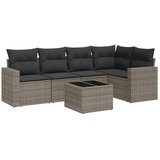  6-dijelni set vrtnih sofa od poliratana s jastucima sivi | shoptok.hr