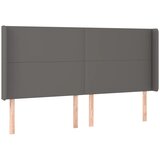  Uzglavlje s ušima sivo 203x16x118/128 cm od umjetne kože | Eponuda.com