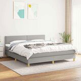  Box spring postelja z vzmetnico svetlo siva 180x200 cm blago, (20883895) | Shoptok.si