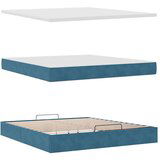  Otomanski posteljni okvir z vzmetnicami moder 160x200 cm žamet, (22054144) | Shoptok.si