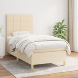 vidaXL Krevet s oprugama i madracem krem 90 x 200 cm od tkanine Cijene