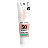 Naif Baby & Kids Mineral Sunscreen SPF 50 0 % Perfume zaščitna krema za sončenje za dojenčke in otroke brez dišav SPF 50 100 ml