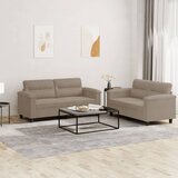  2-dijelni set sofa s jastucima smeđesivi od mikrovlakana | shoptok.hr