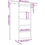 vidaXL Drsna vrata Rjava 80 x 208 cm Trdna borovina | Shoptok.si