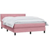  Krevet s oprugama i madracem ružičasti 140x210 cm baršunasti | shoptok.hr