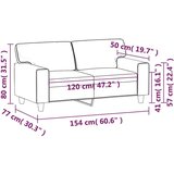  Dvosjed od tkanine crni 120 cm od umjetne kože | shoptok.hr